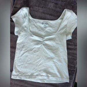 Brandy Melville// John Galt Sage Green Sweetheart Neckline Tee